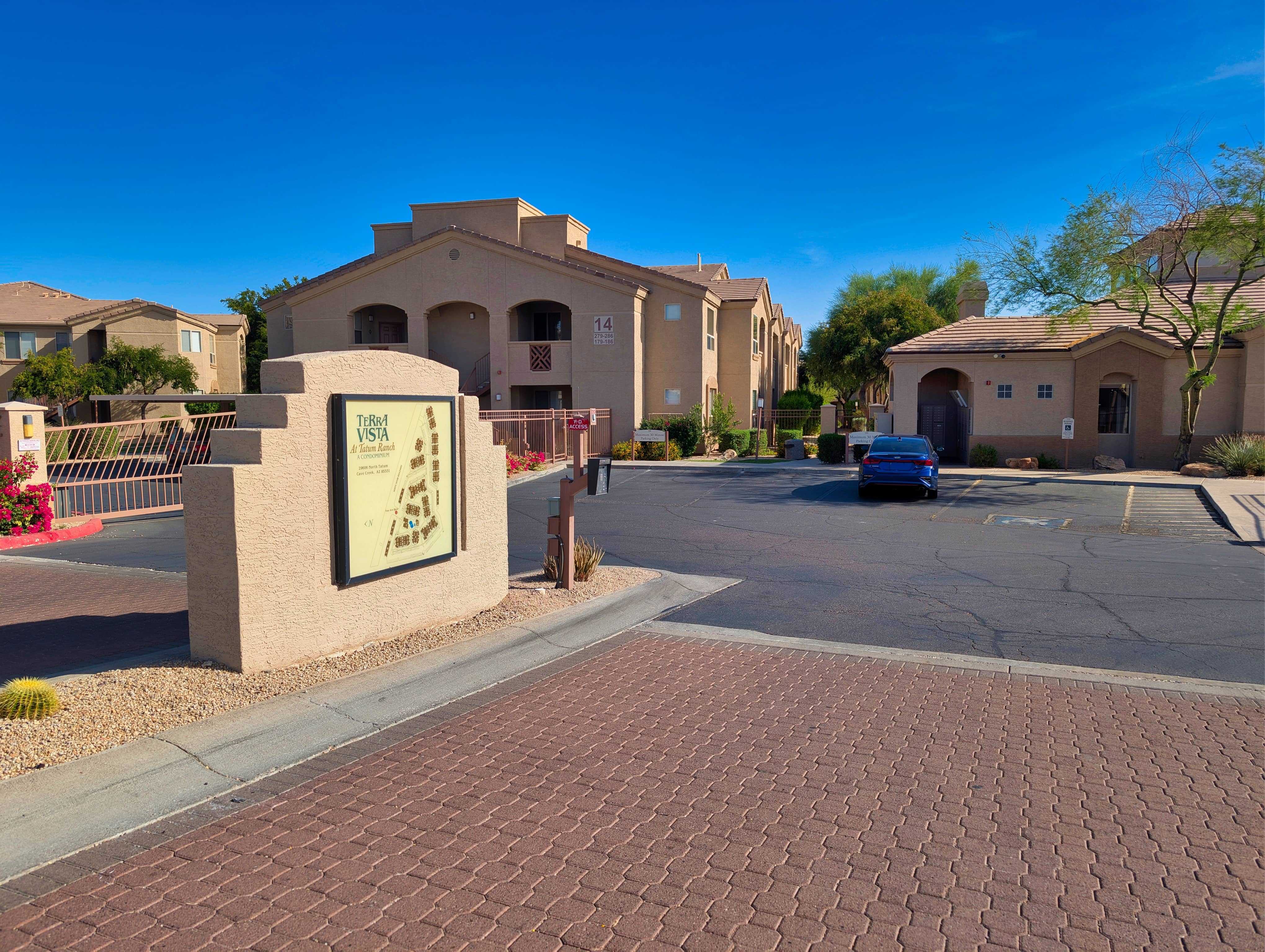 The gated entrance to Terra Vista at Tatum Ranch