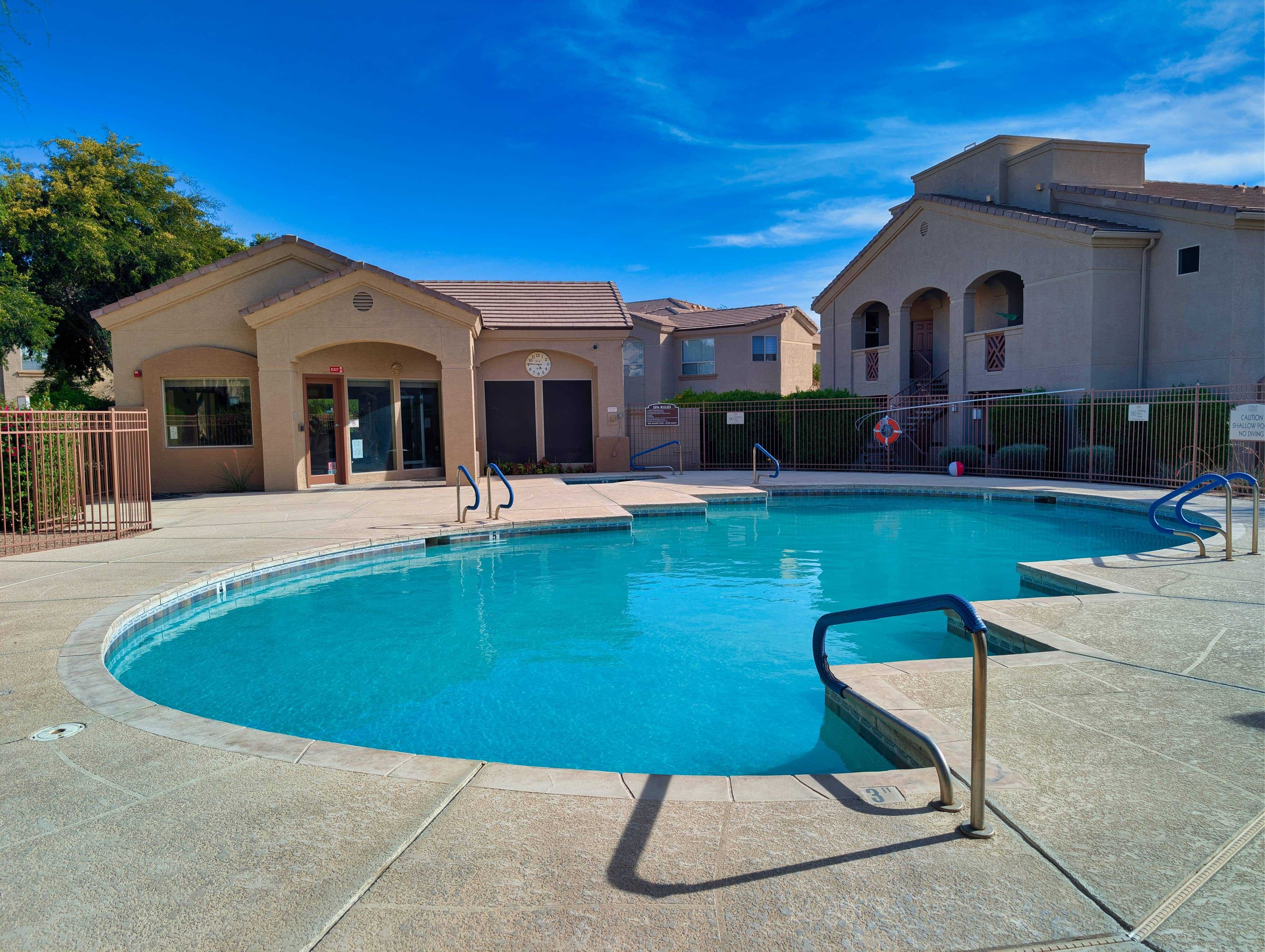 The heated community pool at Terra Vista at Tatum Ranch